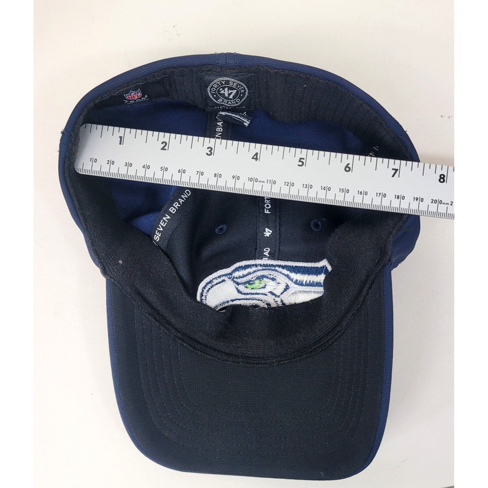 Seattle Seahawks NFL Hat Cap '47 Brand Forty Seven Blue Stretch Fit One Size - Picture 9 of 10
